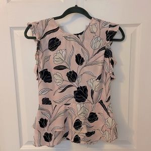 Banana Republic floral light pink blouse